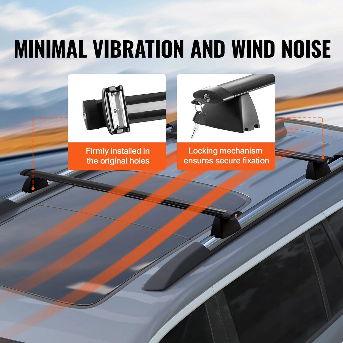 SucceBuy Heavy Duty Aluminum Roof Rack Cross Bars With Locks