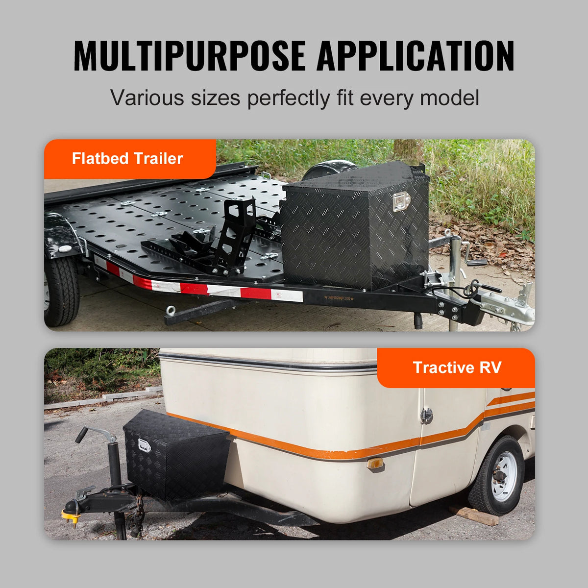 SucceBuy Heavy Duty Aluminum Alloy Trailer Tongue Box Tool Chest