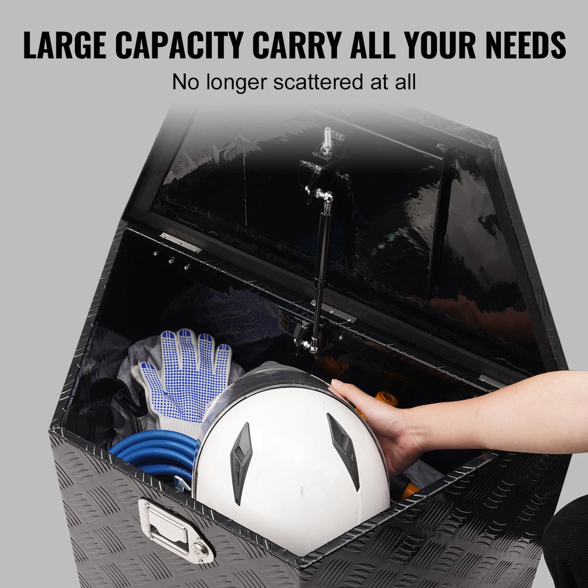 SucceBuy Heavy Duty Aluminum Alloy Trailer Tongue Box Tool Chest