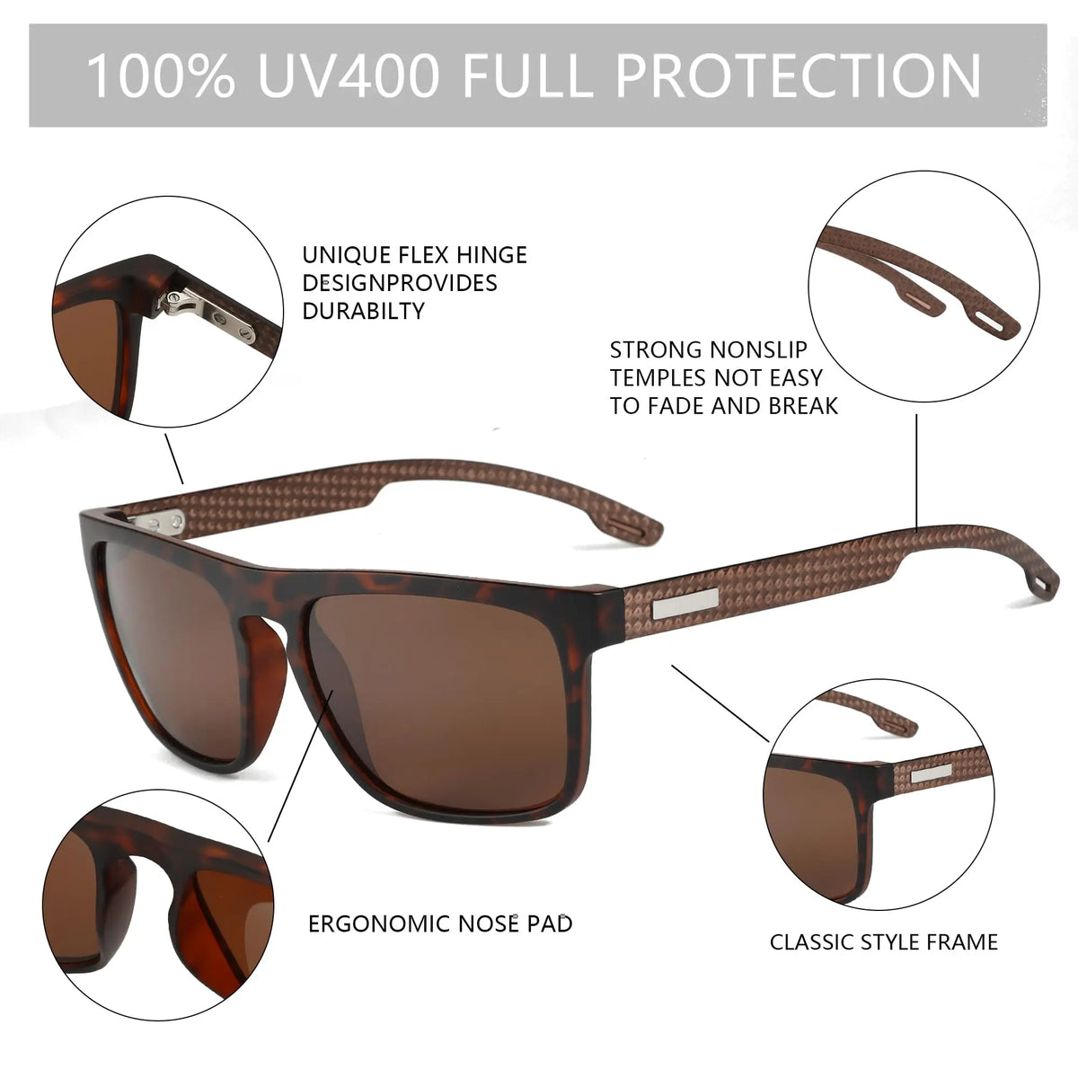 Zenottic Round Polarized UV400 Vintage Unisex Sunglasses