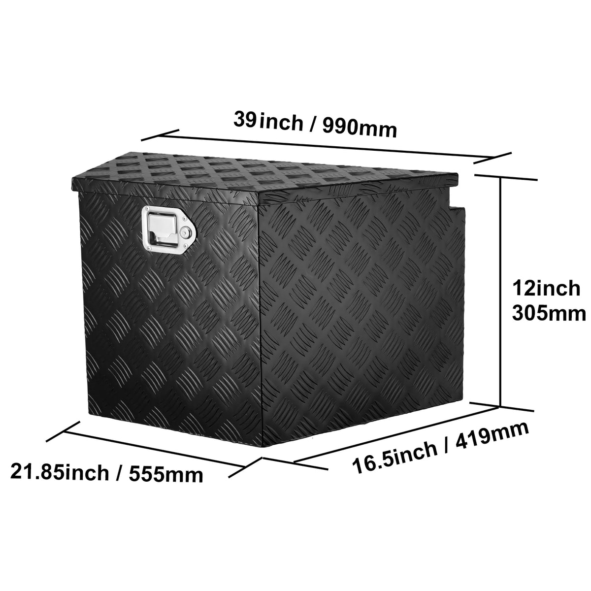 SucceBuy Heavy Duty Aluminum Alloy Trailer Tongue Box Tool Chest