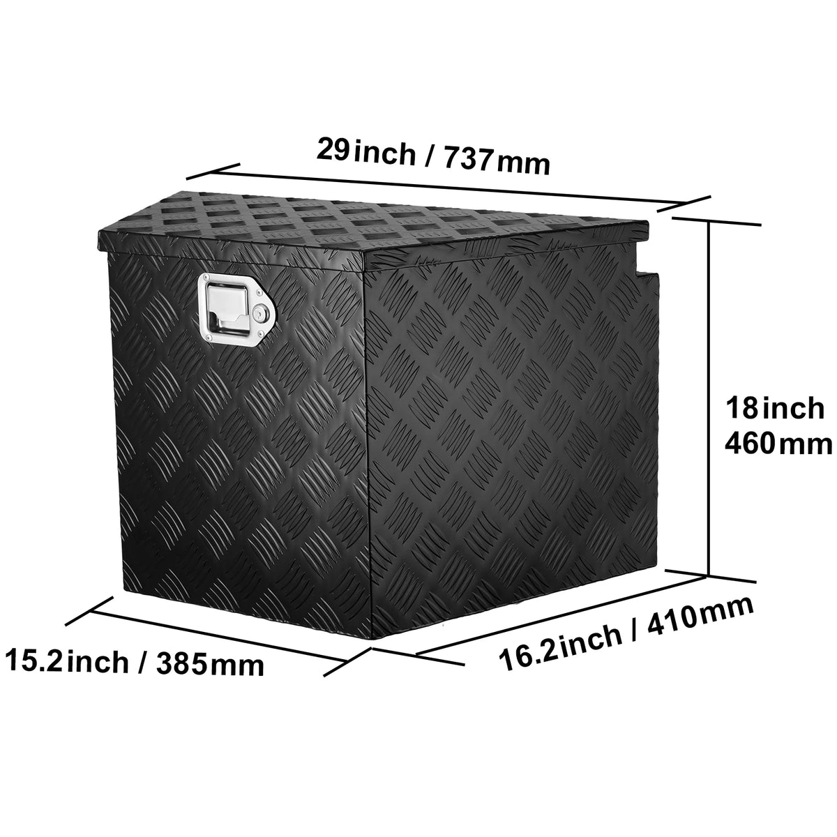 SucceBuy Heavy Duty Aluminum Alloy Trailer Tongue Box Tool Chest