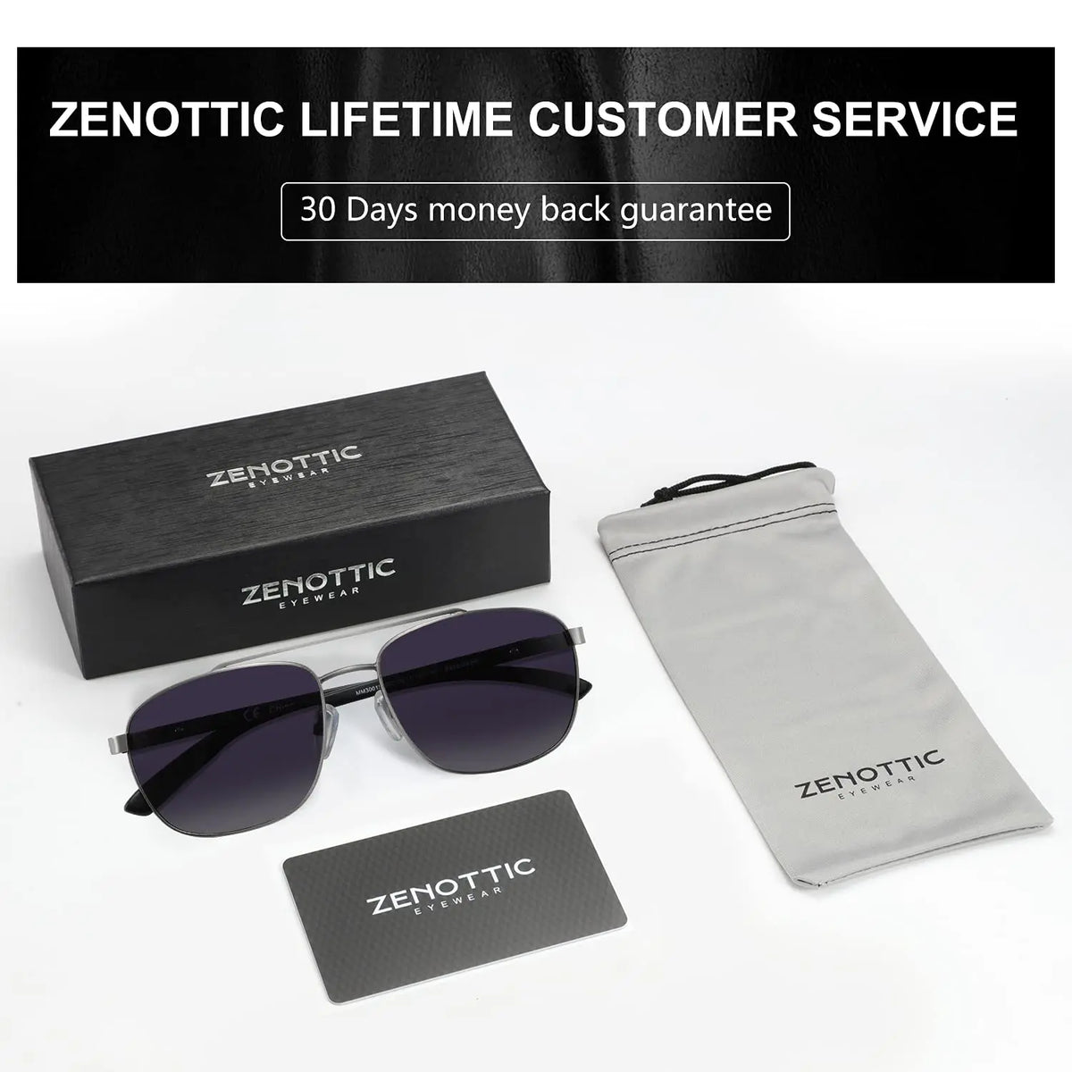 Zenottic Polarized Bamboo Wood Aviator Sunglasses UV Protection