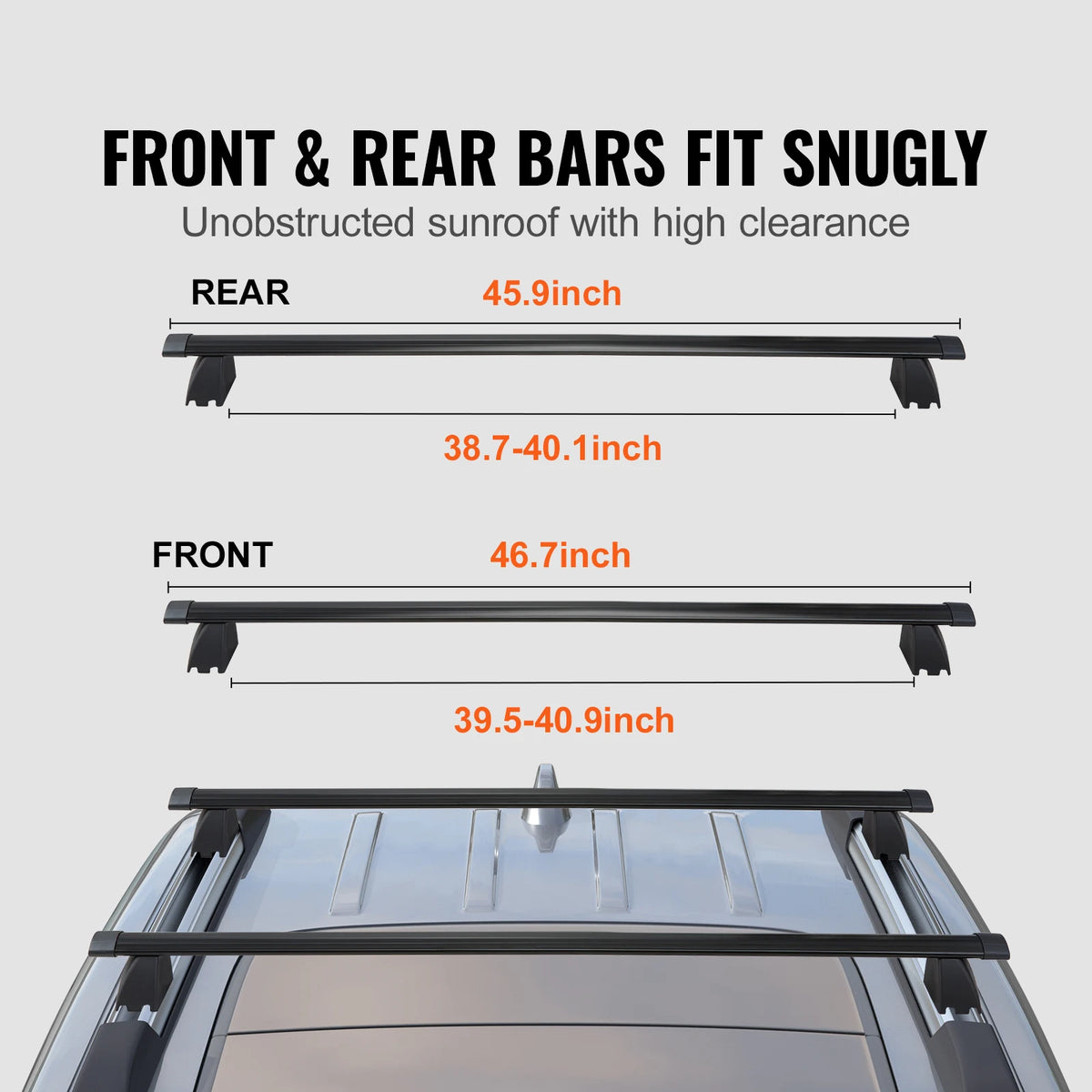 SucceBuy Heavy Duty Aluminum Roof Rack Cross Bars With Locks