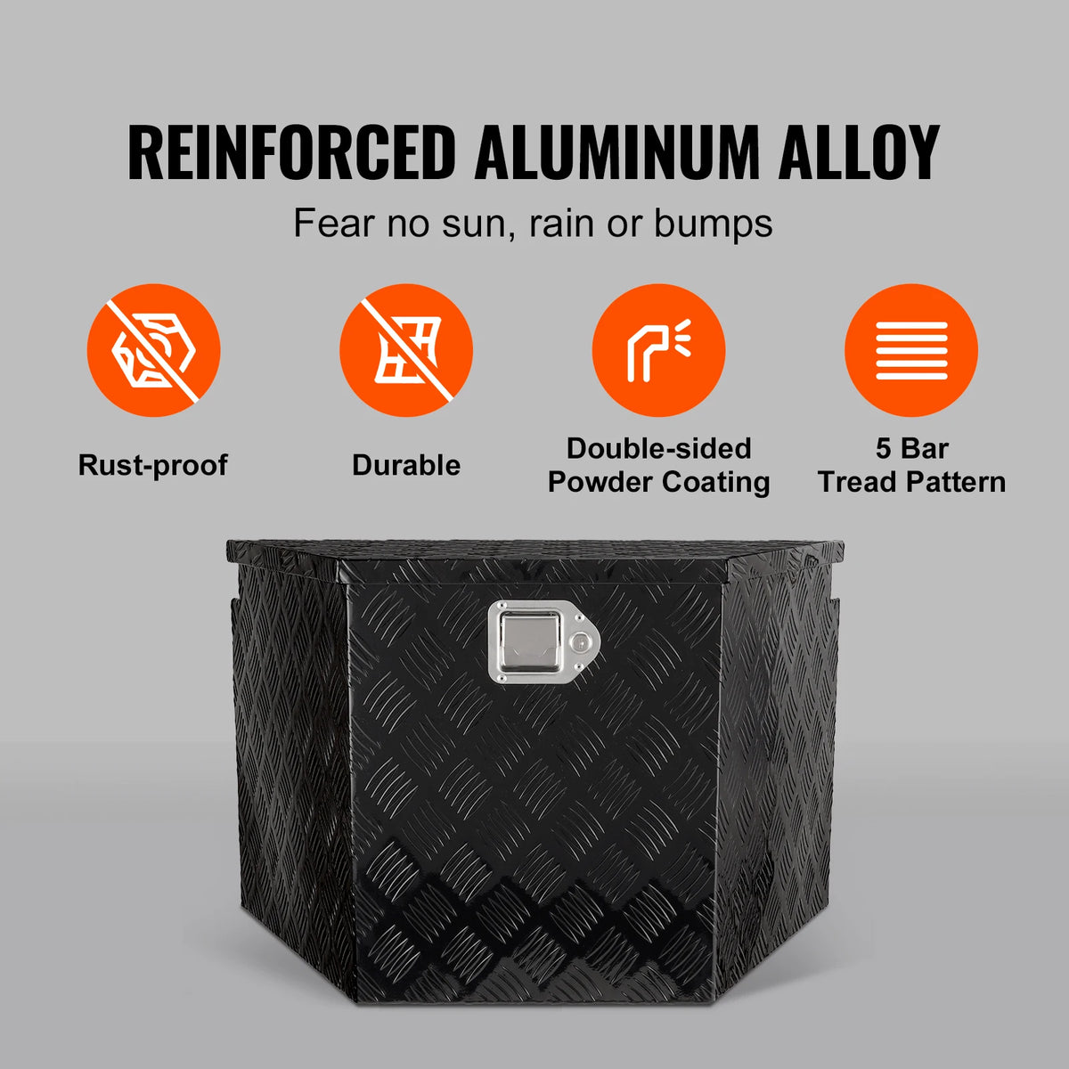 SucceBuy Heavy Duty Aluminum Alloy Trailer Tongue Box Tool Chest