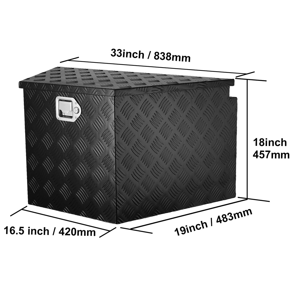 SucceBuy Heavy Duty Aluminum Alloy Trailer Tongue Box Tool Chest